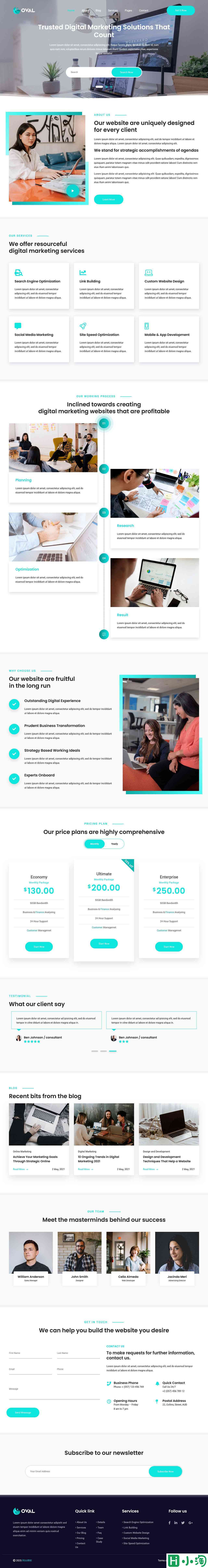 商业数字营销机构网站模板-PC预览